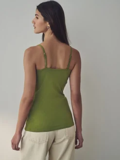Vert olive - Veste mince de courroie