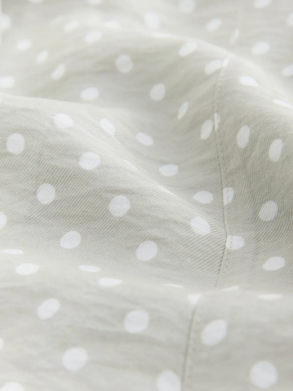 Vert sauge à pois - Robe mini-robe à taille nouée