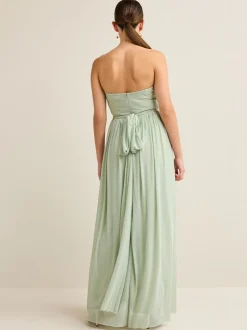 Vert sauge clair - Robe longue de demoiselle d’honneur multicolore en maille pour invitée de mariage