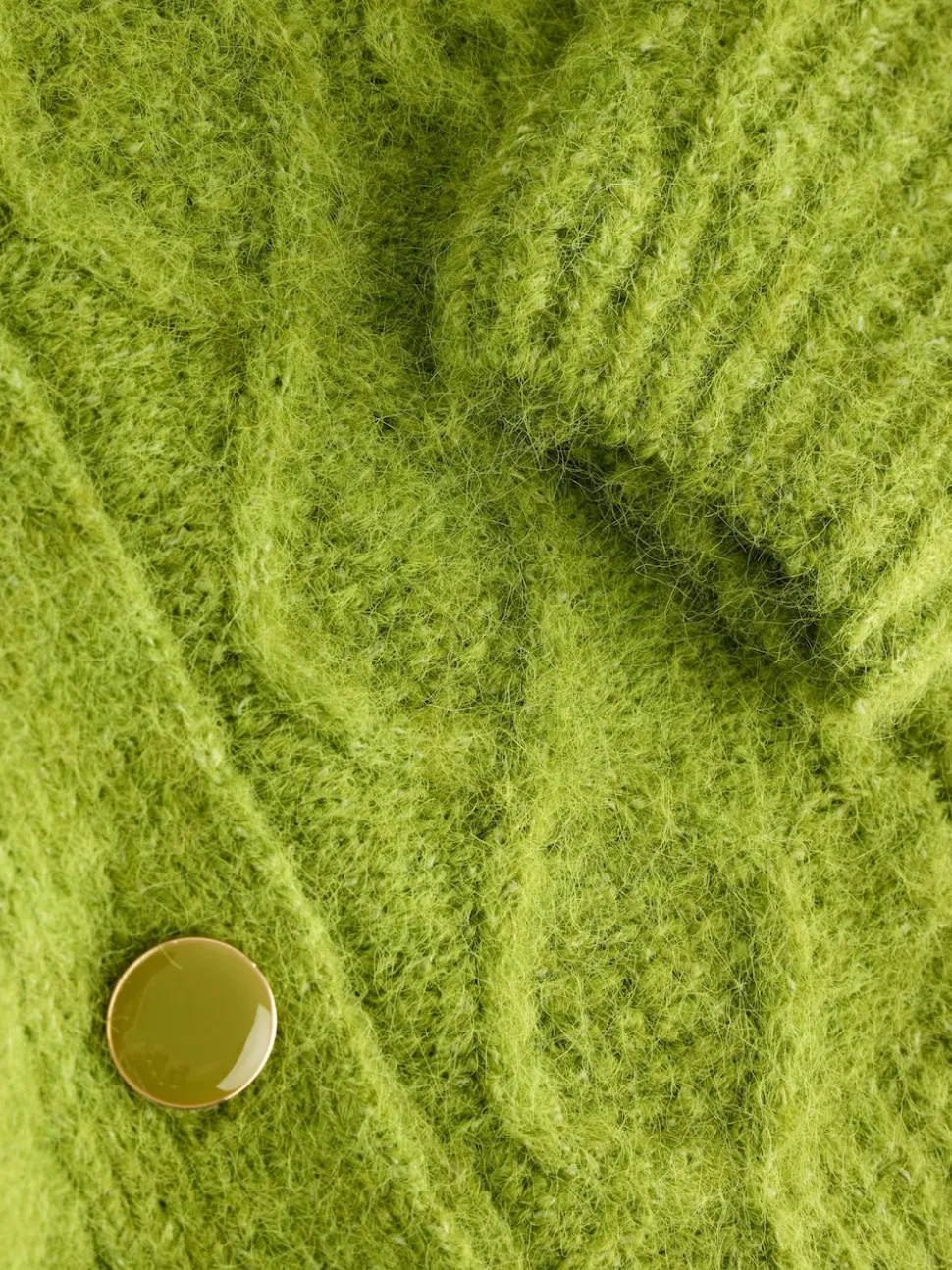 Vert vif - Cardigan en laine Blend à col torsadé