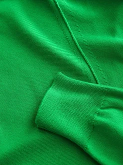 Vert vif - Pull col rond riche en coton au toucher doux