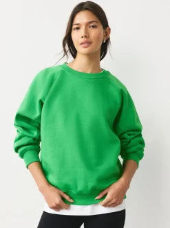 Vert vif - Sweat-shirt épais décontracté à col rond