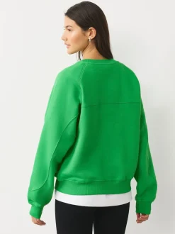 Vert vif - Sweat-shirt épais décontracté à col rond