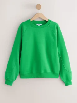 Vert vif - Sweat-shirt épais décontracté à col rond