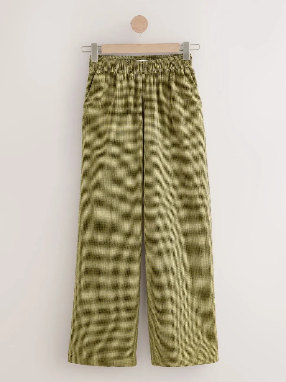 Vert/bleu marine - Pantalons Jambe large Vichy