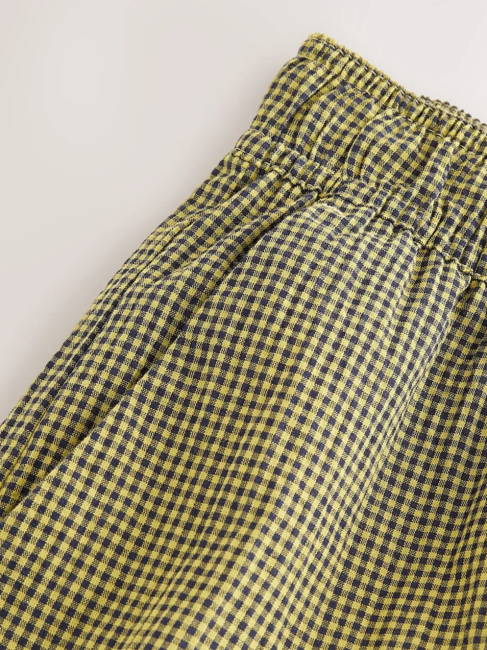 Vert/bleu marine - Pantalons Jambe large Vichy