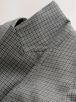 Vert/Gris - Blazer ajusté à carreaux sculpté