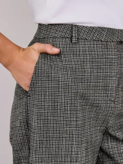 Vert/Gris - Pantalon slim à carreaux