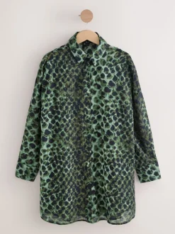 Vert/Noir - Chemise de plage