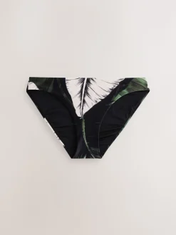 Vert/noir motif feuille - Bas de bikini