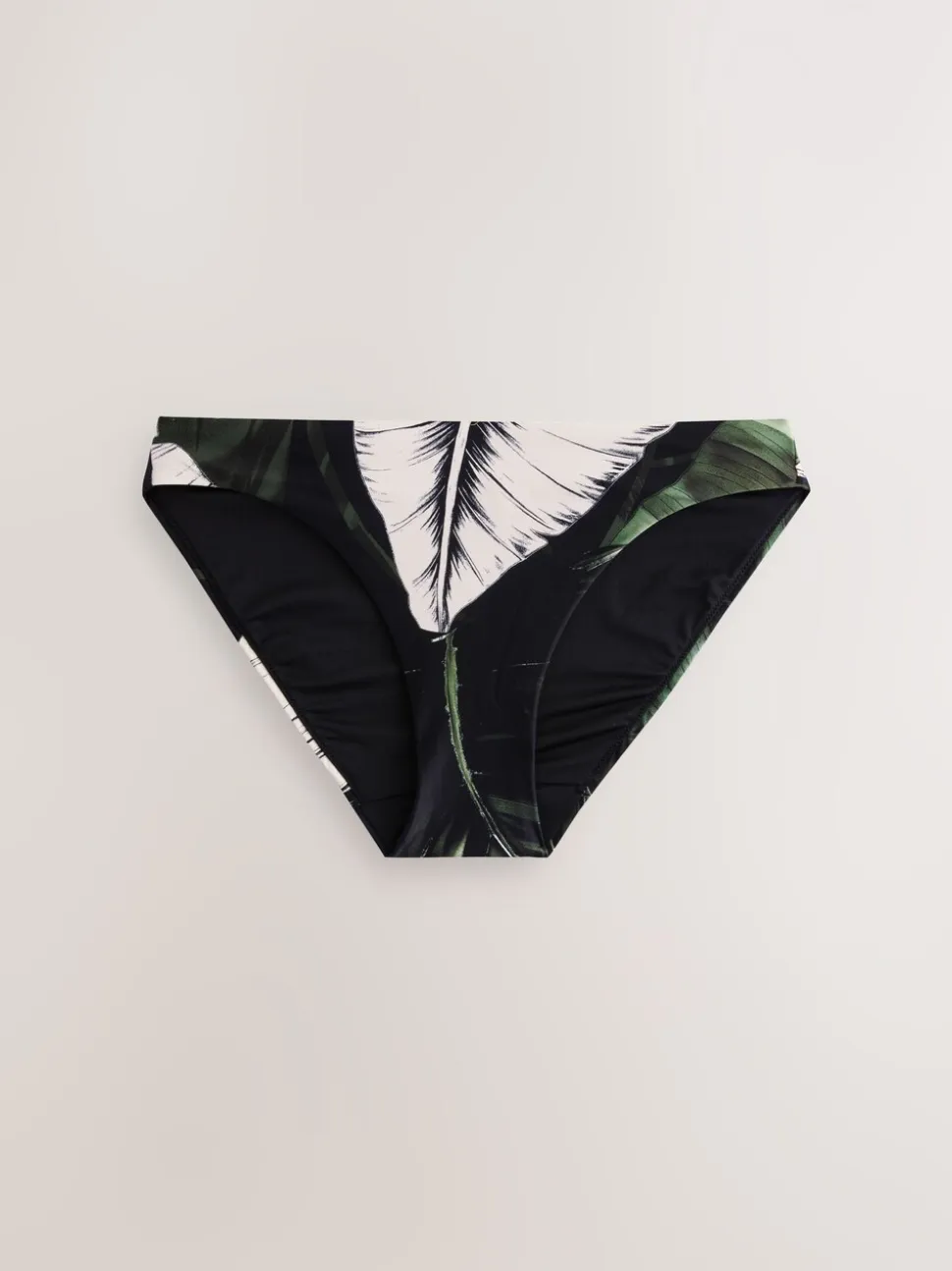 Vert/noir motif feuille - Bas de bikini