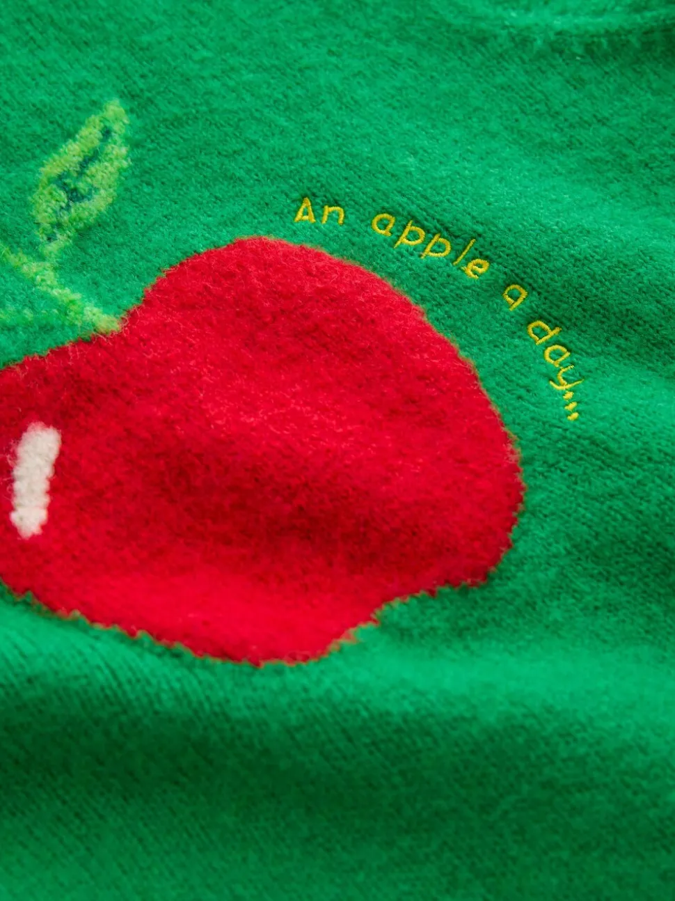 Vert/Rouge Apple graphique - Débardeur sans manches en maille avec laine