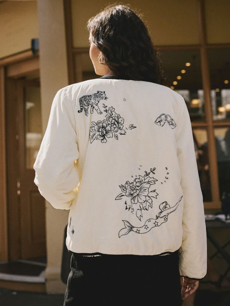 Veste matelassée brodée doublée Borg Rockett St George
