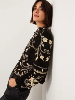Veste Monsoon Farah en velours brodé