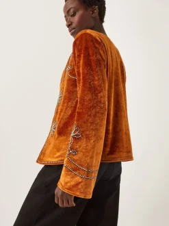 Veste Monsoon Venus en velours brodé
