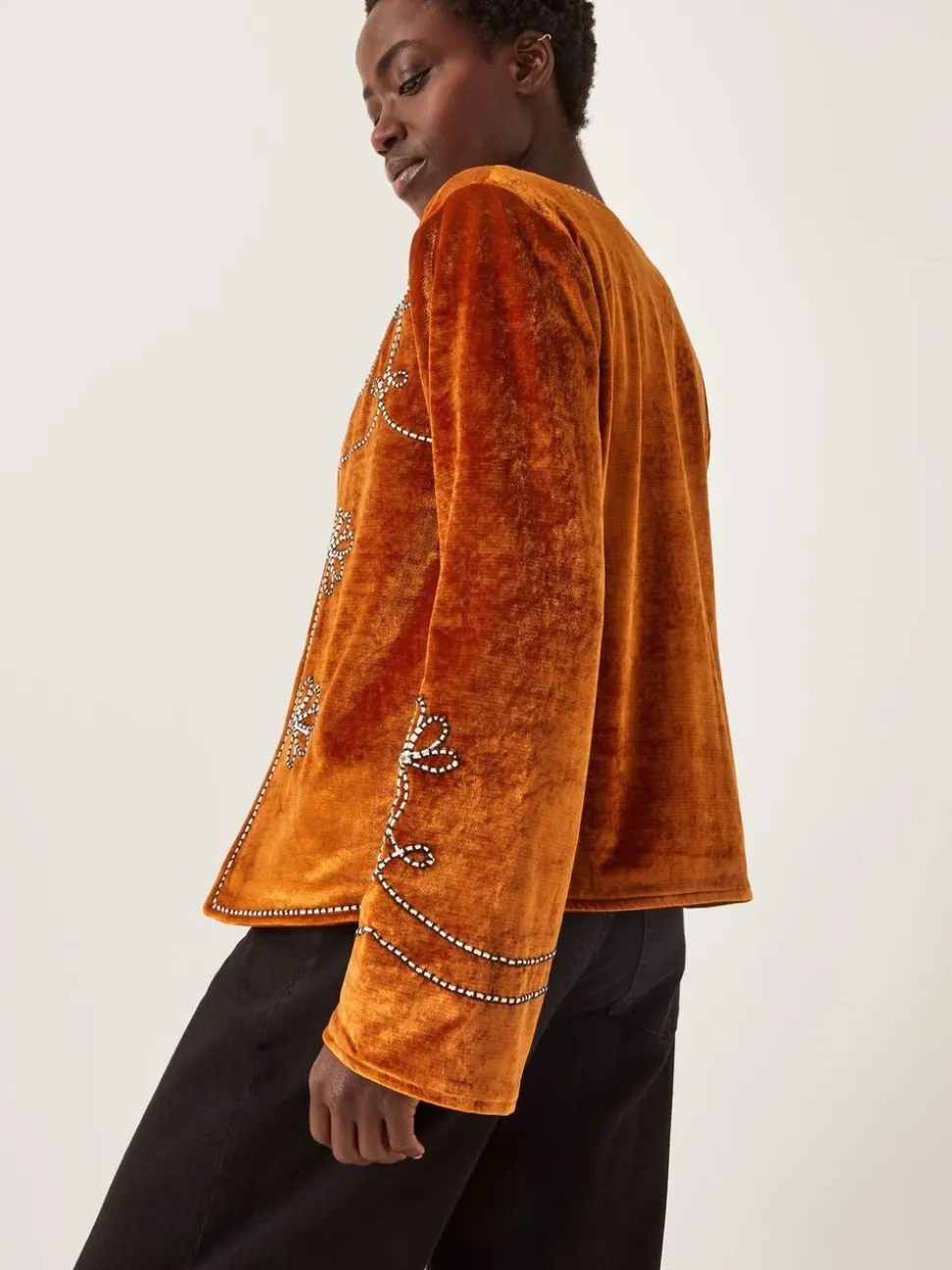 Veste Monsoon Venus en velours brodé