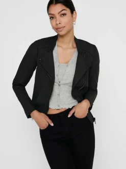 Veste motard ONLY en similicuir sans col