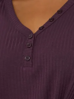 Violet - Chemisier Yours Curve Henley côtelé