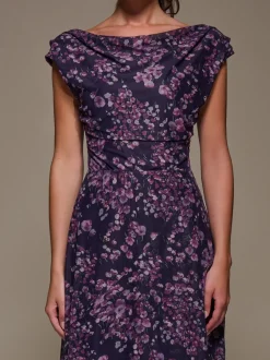 Violet - Jolie Moi Robe longue asymétrique en maille drapée