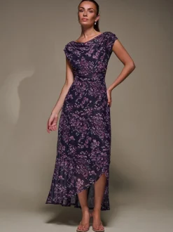 Violet - Jolie Moi Robe longue asymétrique en maille drapée