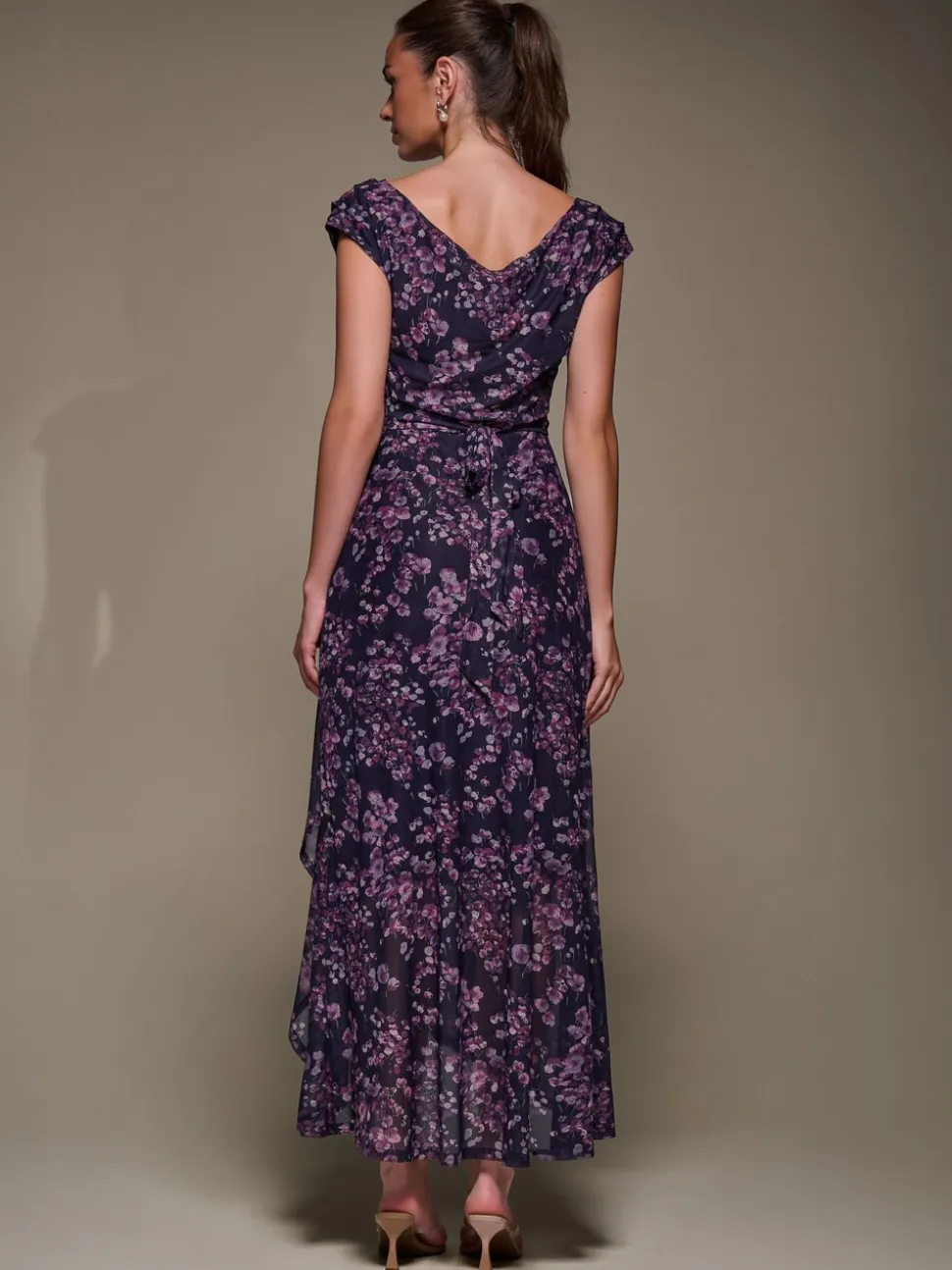 Violet - Jolie Moi Robe longue asymétrique en maille drapée