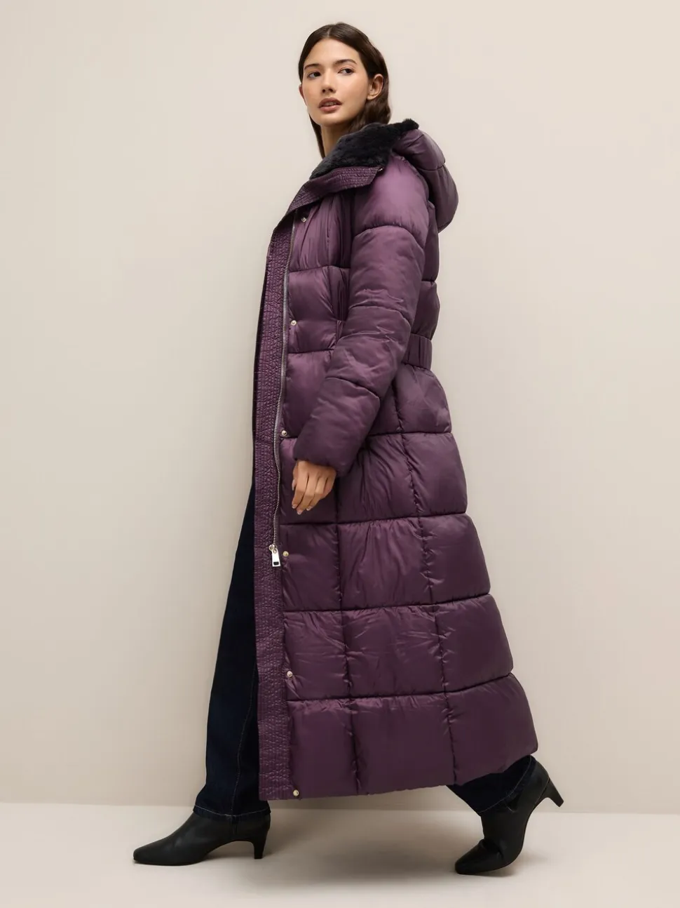 Violet - Manteau long matelassé Résistant à la douche