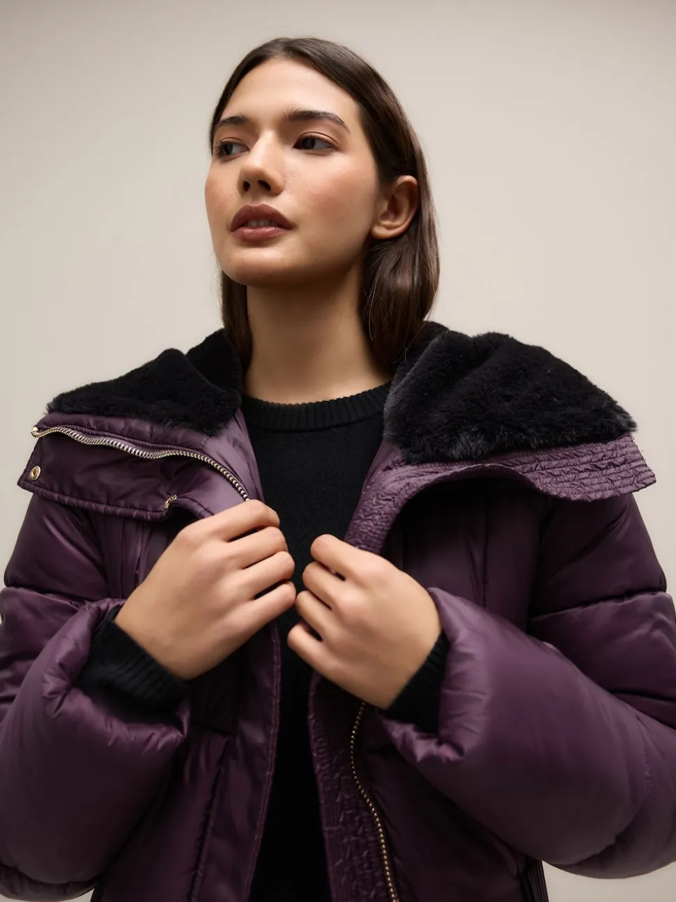 Violet - Manteau long matelassé Résistant à la douche
