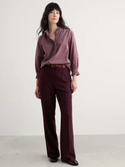 Violet - Pantalons de costume Seasalt Cornwall Lowena en laine, coupe droite