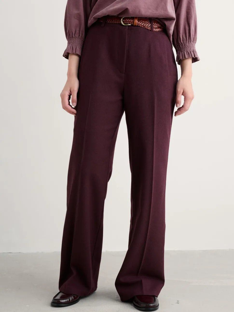 Violet - Pantalons de costume Seasalt Cornwall Lowena en laine, coupe droite
