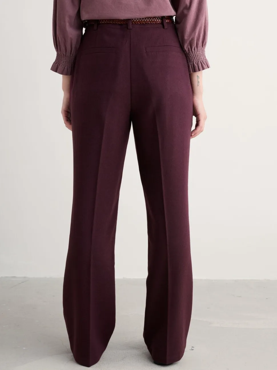 Violet - Pantalons de costume Seasalt Cornwall Lowena en laine, coupe droite