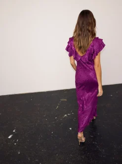 Violet - Robe Tilda en jacquard en viscose Never Fully Dressed