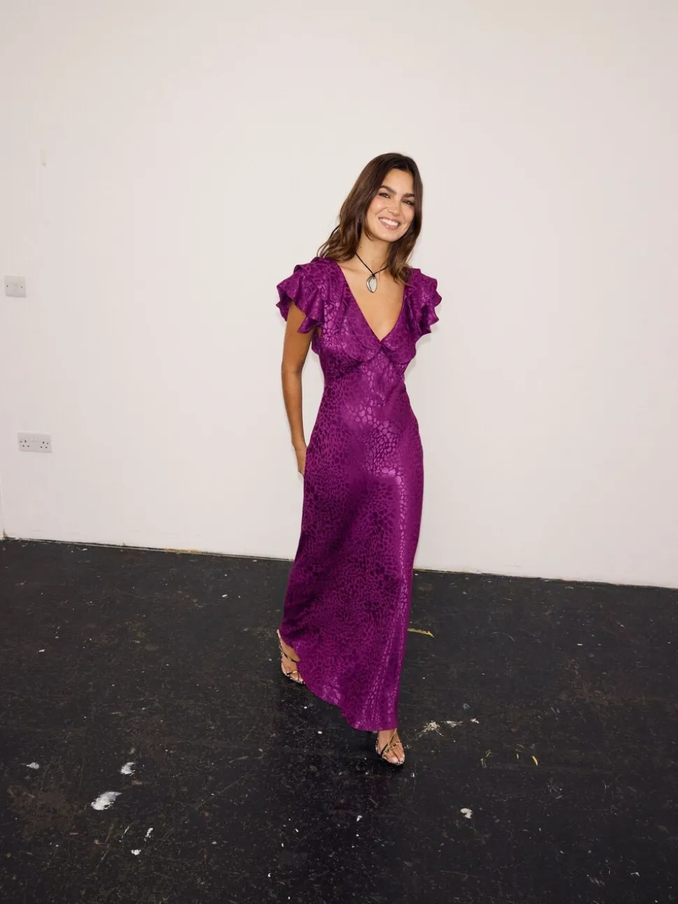 Violet - Robe Tilda en jacquard en viscose Never Fully Dressed