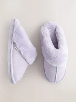 Violet lilas - Faux Fur Mule Slippers