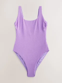 Violet lilas - Maillot de bain gainant à encolure dégagée