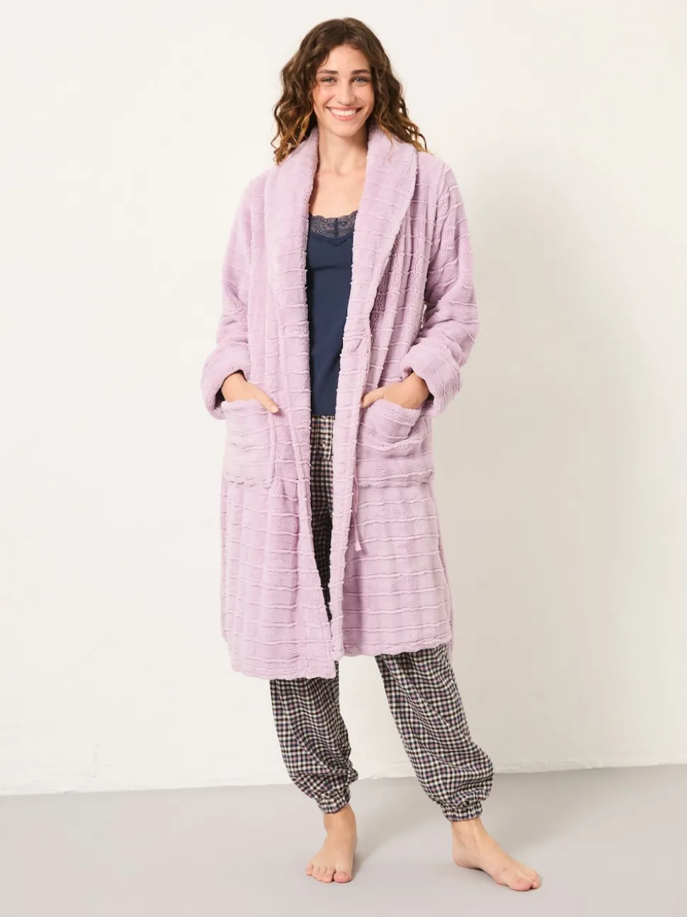 Violet lilas - Robe de chambre texturée confortable FatFace