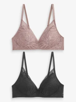 Violet Noir/mauve - Lot de soutiens-gorge-gorge 2 détails en dentelle Ultimate Comfort