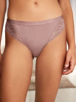 Violet Noir/mauve - Lot de 2 culottes en microfibre et dentelle