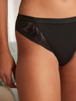 Violet Noir/mauve - Lot de 2 culottes en microfibre et dentelle