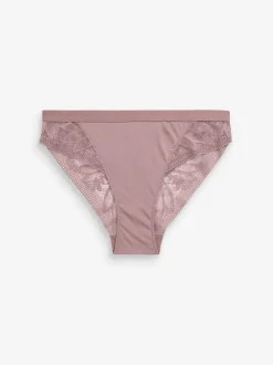 Violet Noir/mauve - Lot de 2 culottes en microfibre et dentelle