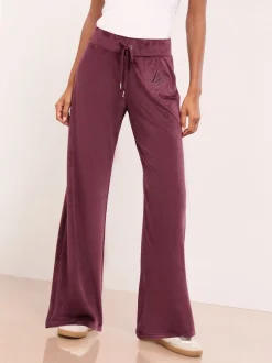 Violet prune - Pantalon de jogging Lipsy Ample décontracté en velours brodé