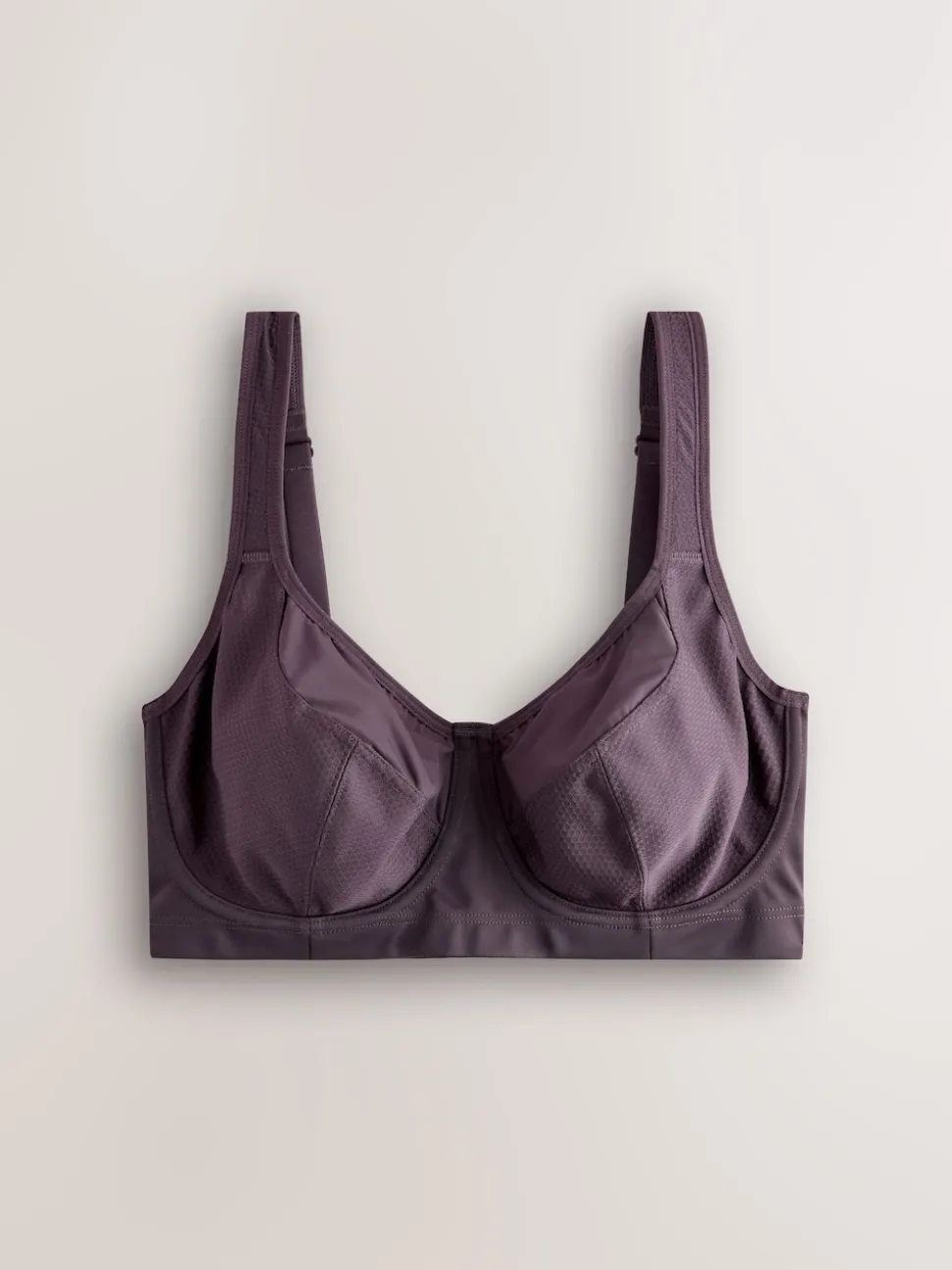 Violet prune - Soutien-gorge de sport DD+ sans rembourrage avec bonnet complet Dry Tech à impact élevé