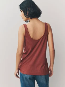 Violet rouille/Cream/mauve - Lot de 3 gilets côtelés à bretelles et col rond
