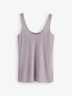 Violet rouille/Cream/mauve - Lot de 3 gilets côtelés à bretelles et col rond