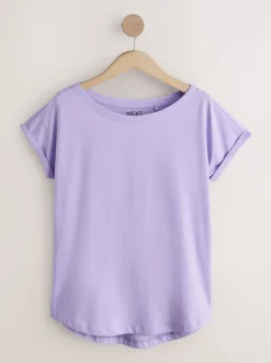 Violet/bleu/jaune beurré/rose/blanc - Lot de 5 T-shirts à mancherons
