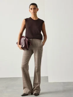 Vérification Brown - Pantalon évasé en maille point de Rome