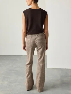 Vérification Brown - Pantalon évasé en maille point de Rome