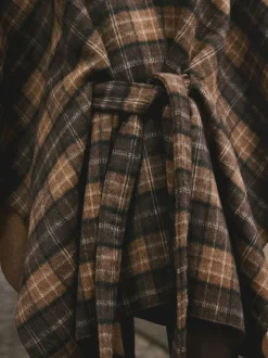 Vérification Brown - Poncho cape enveloppant sur le devant