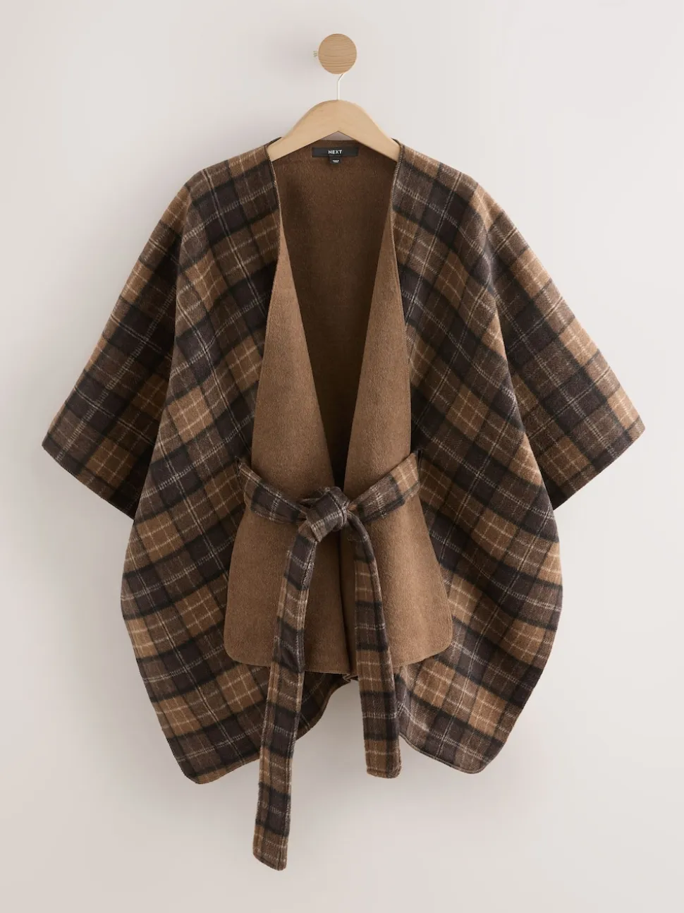Vérification Brown - Poncho cape enveloppant sur le devant