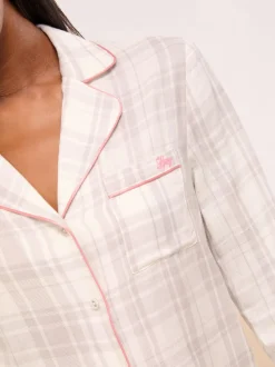 Vérification grise - Ensemble de pyjama tissé à manches longues Lipsy