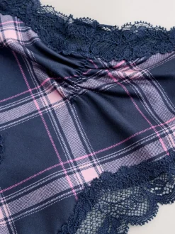 Vérification Marine/Pink - Culotte en résille et dentelle